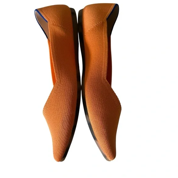 Rothy’s The Point Tangerine Washable Comfort Flat Size 10.5 - Picture 6 of 13